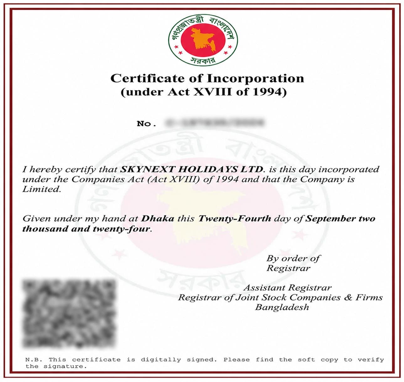 TIN Certificate